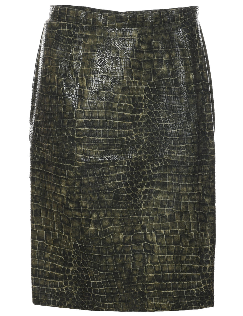 Snakeskin Pattern Pencil Skirt - XS