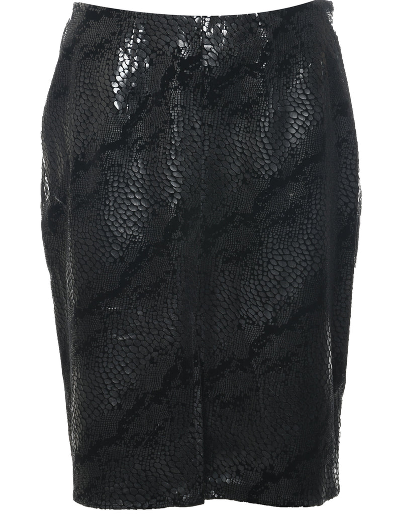 Snakeskin Pattern Pencil Skirt - M