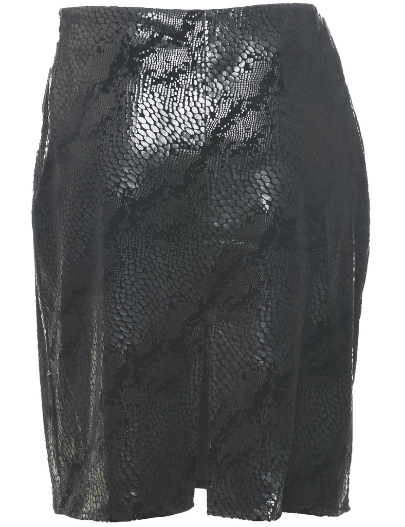 Snakeskin Pattern Pencil Skirt - M