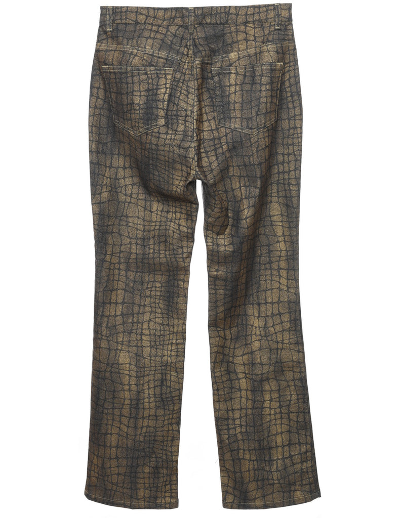 Snakeskin Pattern Y2K Bootcut Jeans - W30 L29
