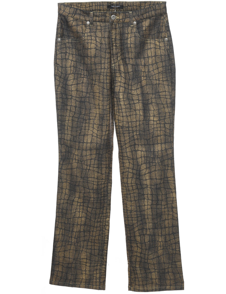 Snakeskin Pattern Y2K Bootcut Jeans - W30 L29