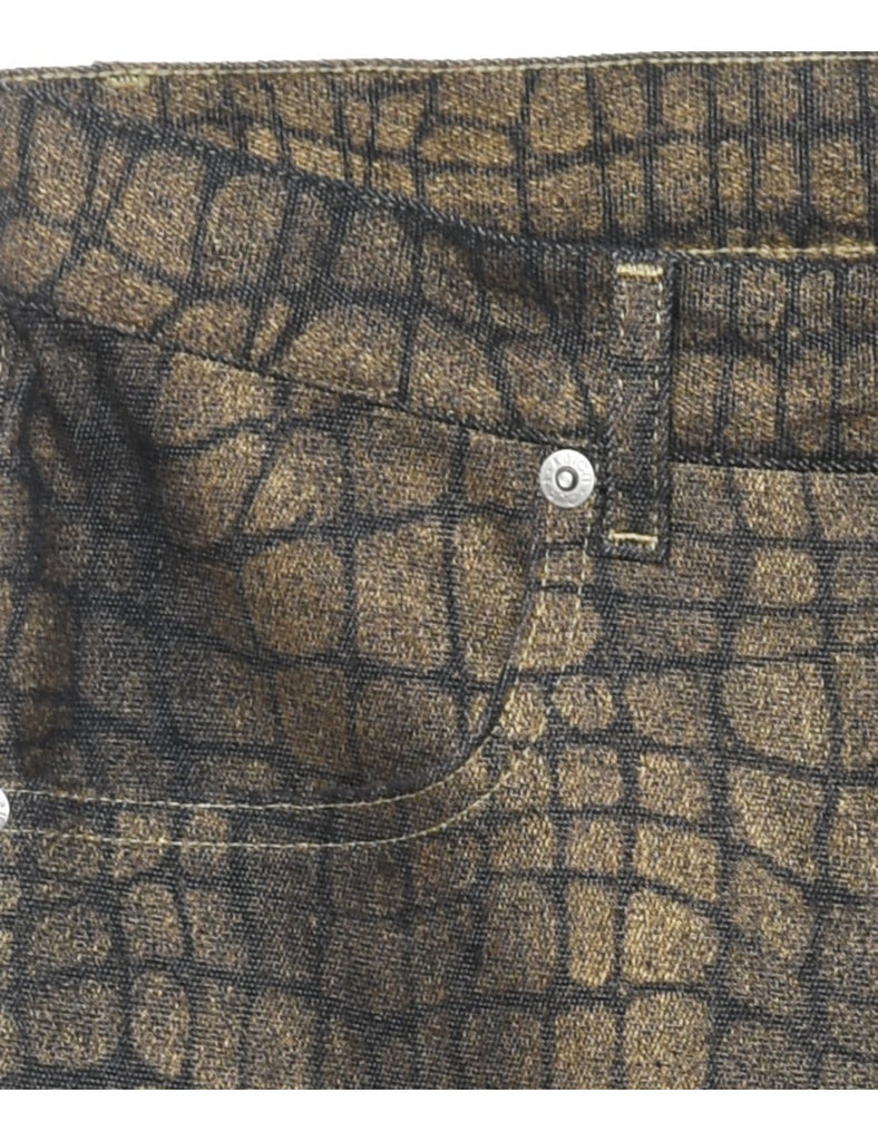 Snakeskin Pattern Y2K Bootcut Jeans - W30 L29