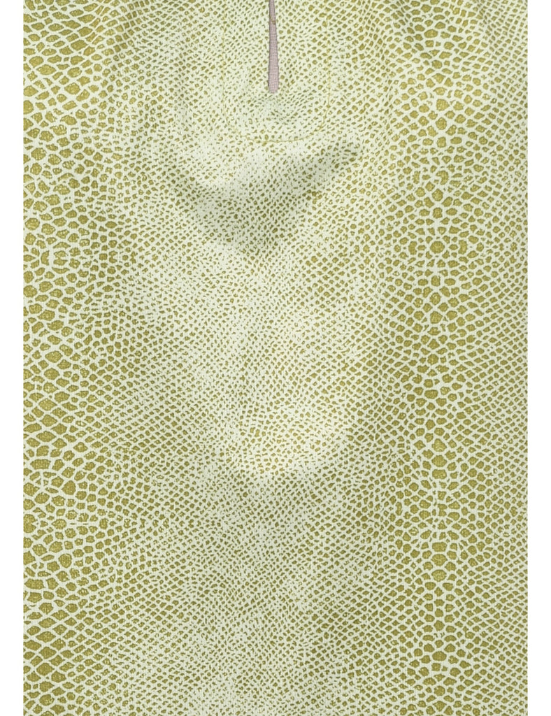 Snakeskin Print Light Green Y2K High Neck Top - S