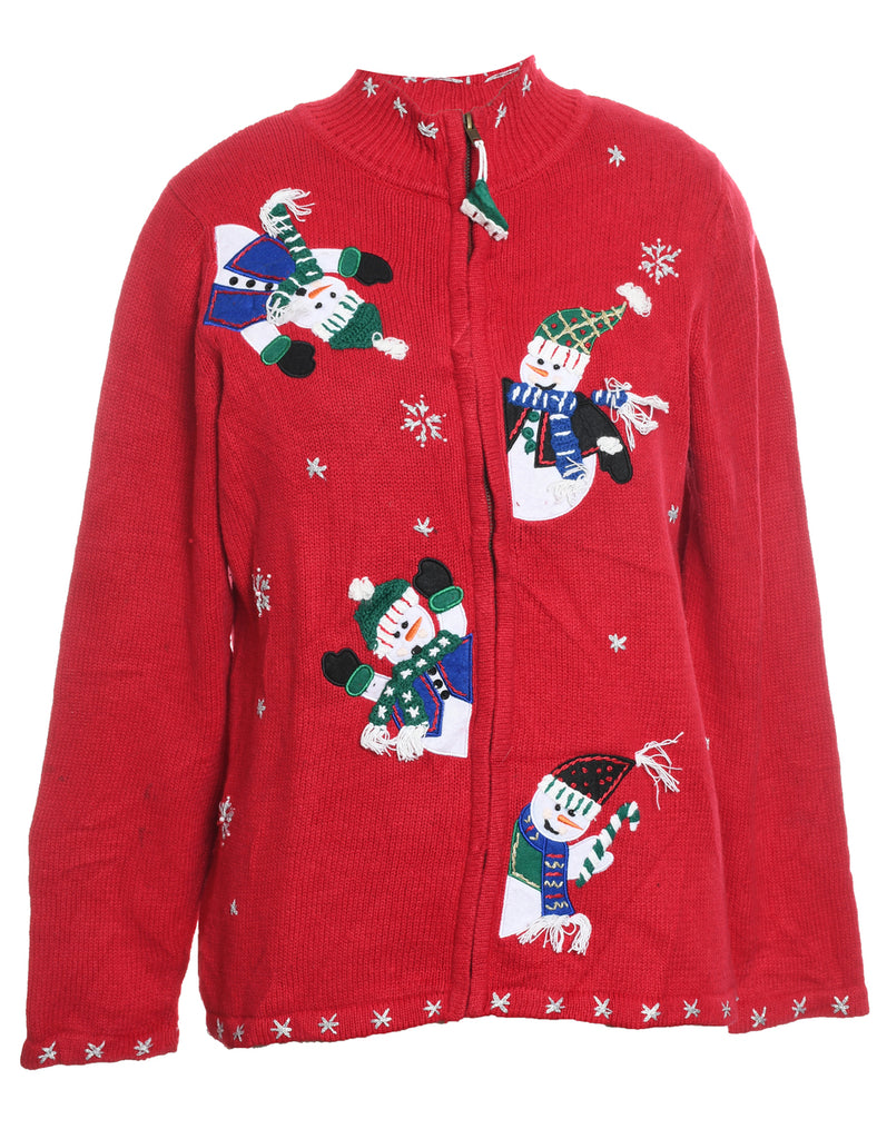 Snowman Christmas Cardigan - M