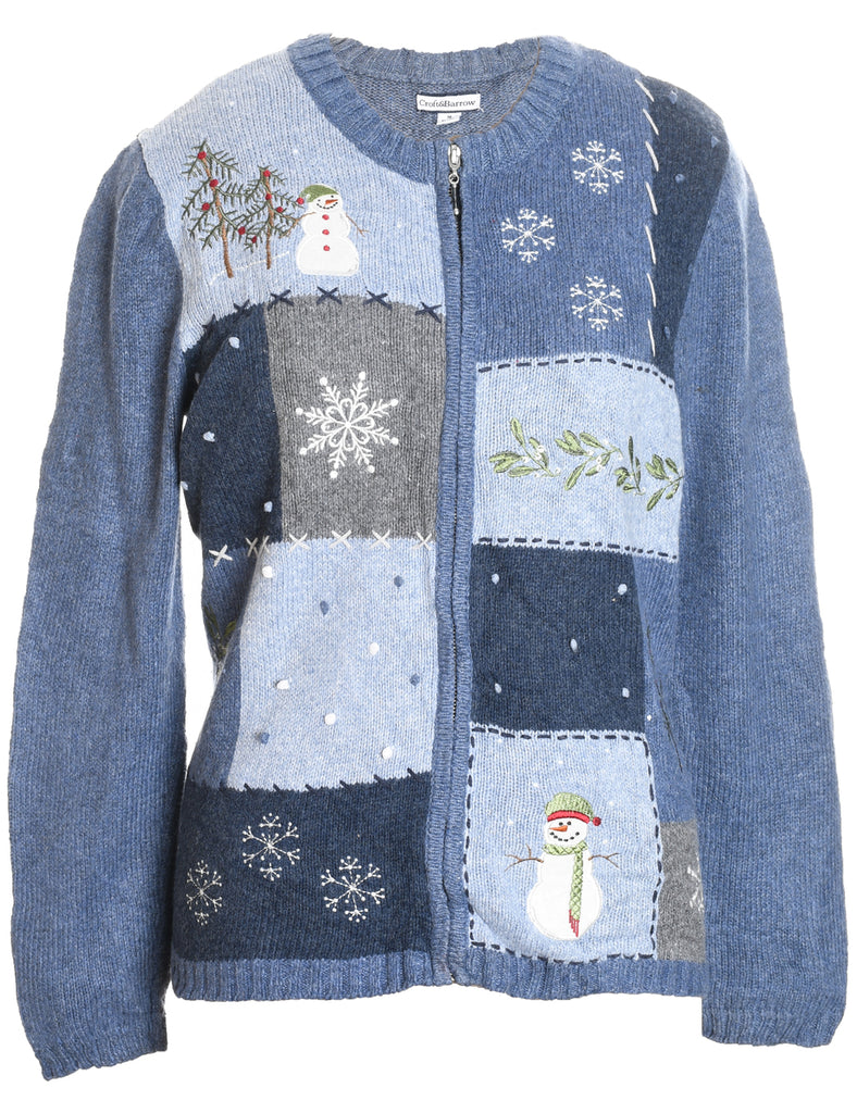 Snowman Christmas Cardigan - M