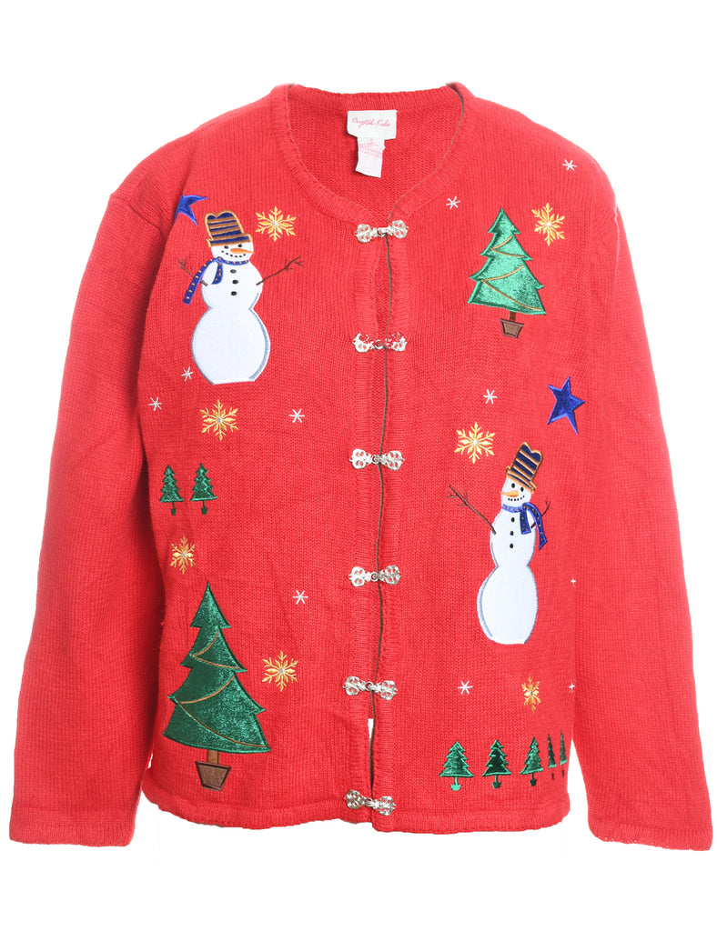 Snowman Christmas Cardigan - S