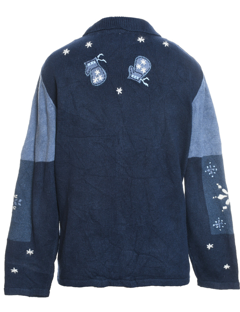 Snowman Christmas Cardigan - L