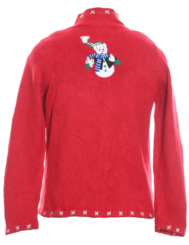 Snowman Christmas Cardigan - M