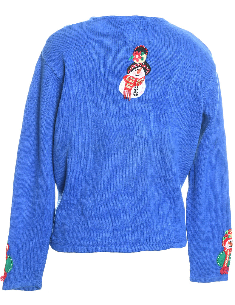 Snowman Christmas Cardigan - M