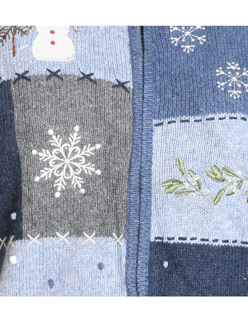 Snowman Christmas Cardigan - M