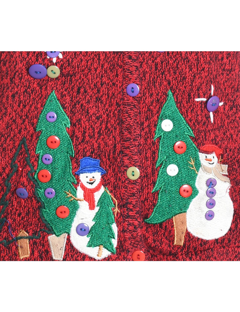 Snowman Christmas Cardigan - S