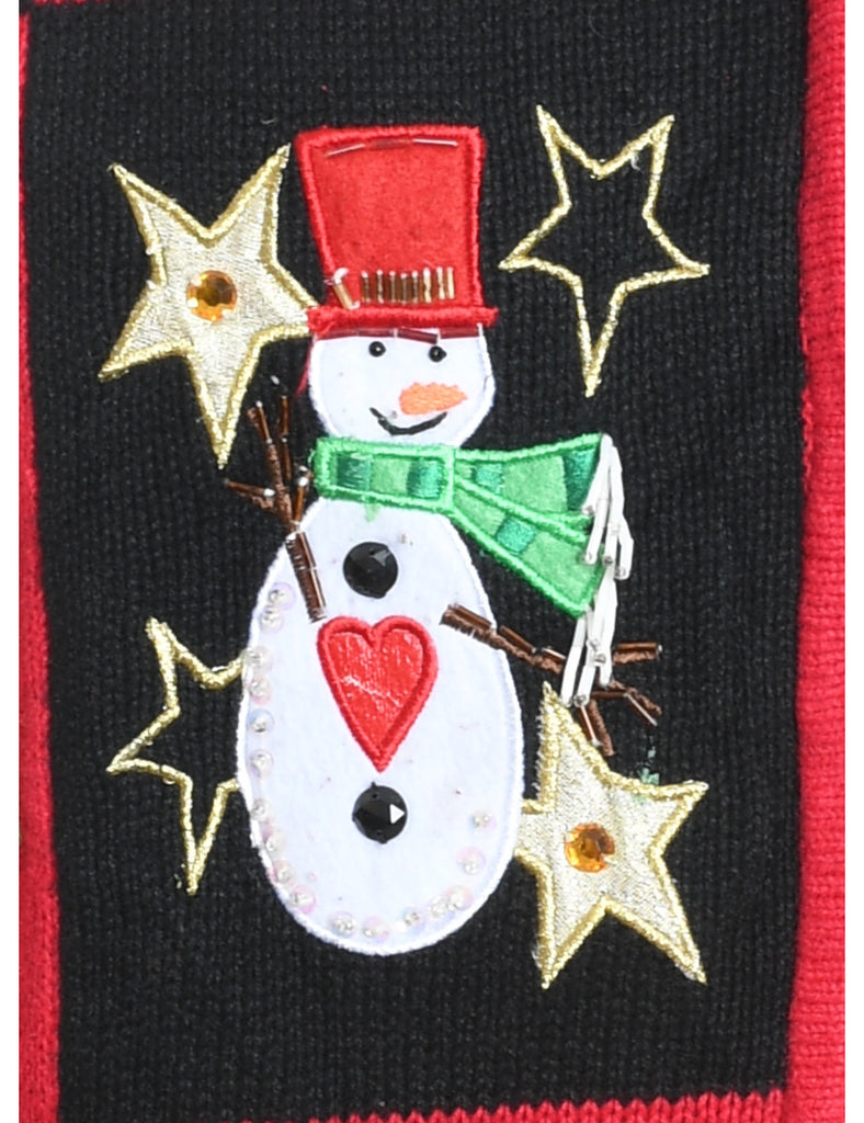 Snowman Christmas Cardigan - M