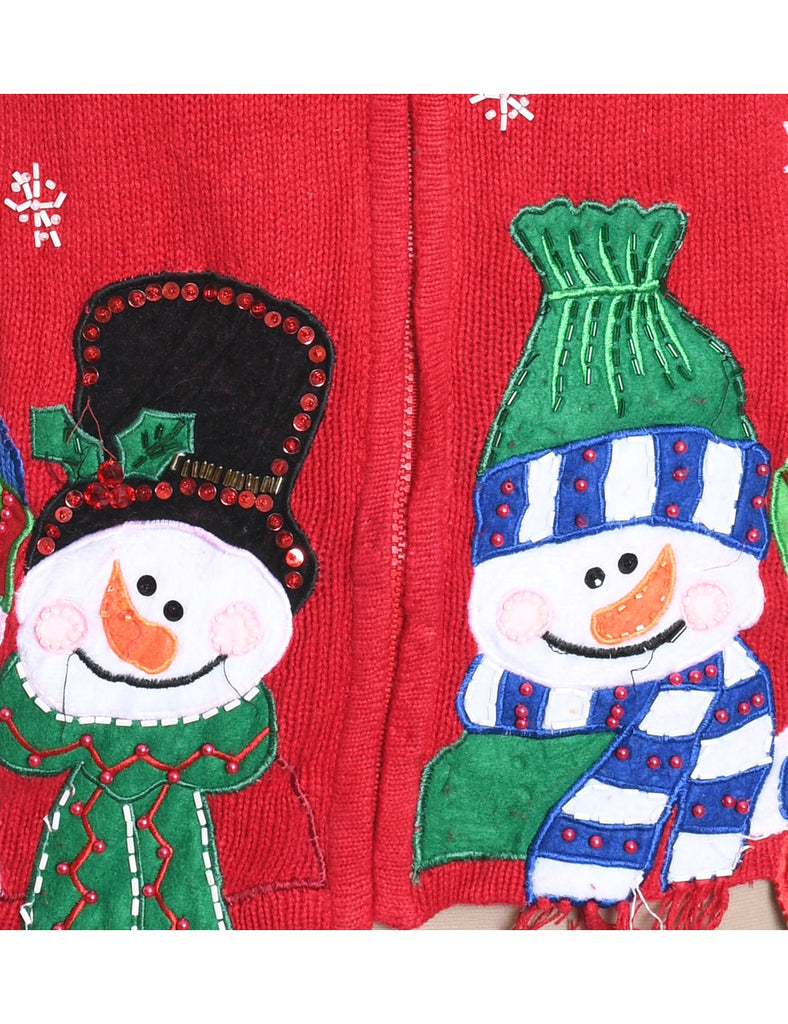 Snowman Christmas Cardigan - M