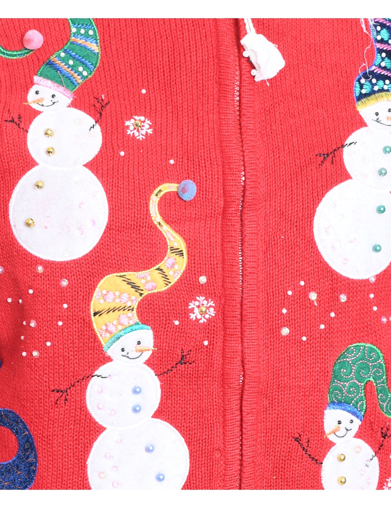 Snowman Christmas Cardigan - M