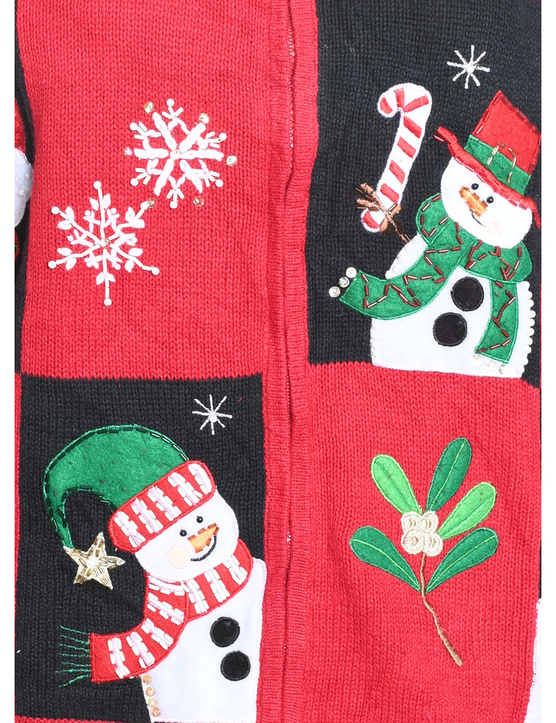 Snowman Christmas Cardigan - M