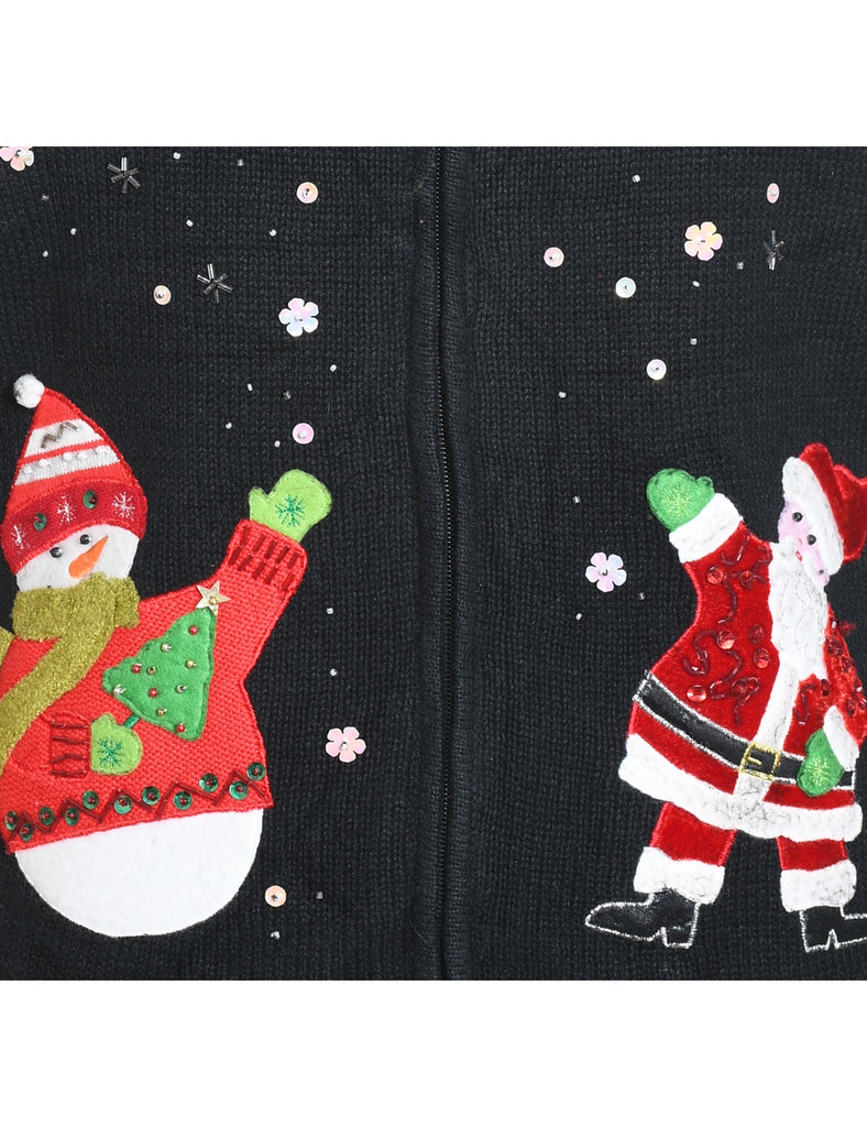 Snowman Christmas Cardigan - M