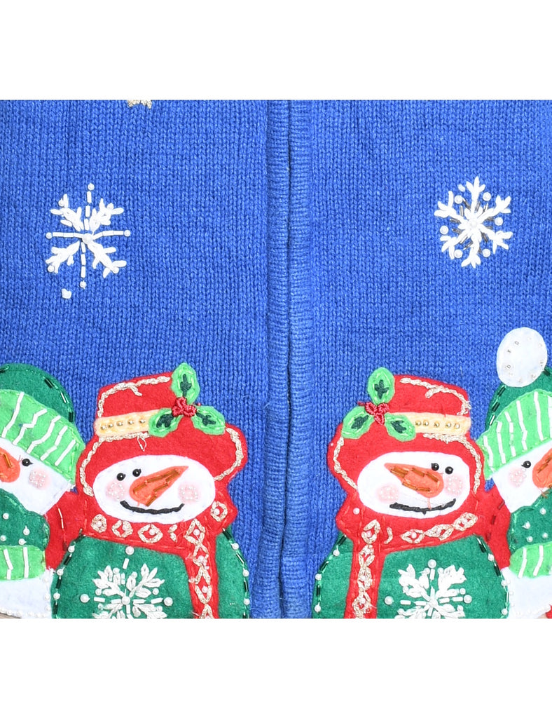 Snowman Christmas Cardigan - M