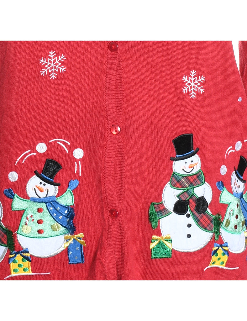 Snowman Christmas Cardigan - M