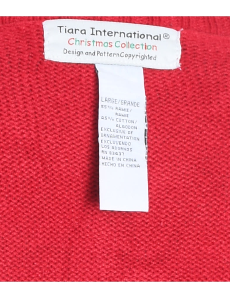 Snowman Christmas Cardigan - L