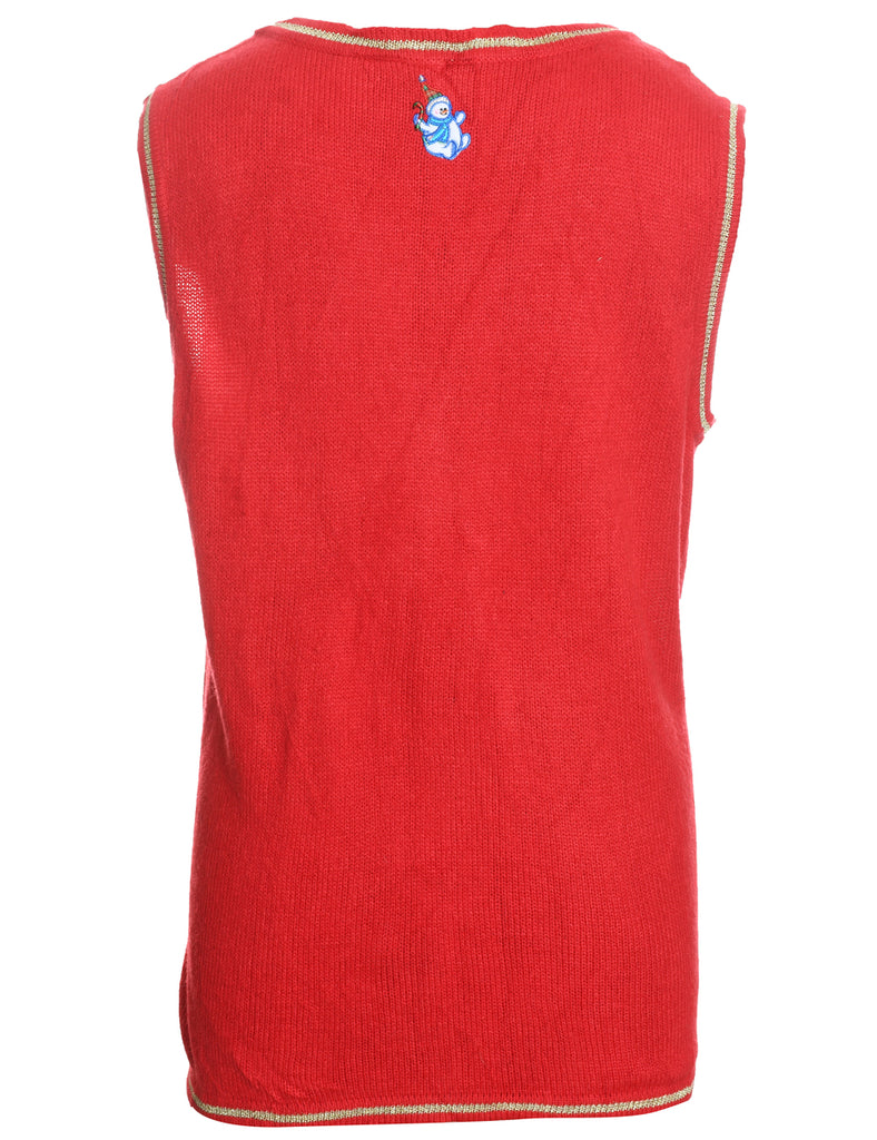 Snowman Christmas Sweater Vest - L