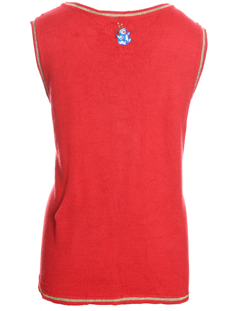 Snowman Christmas Sweater Vest - L