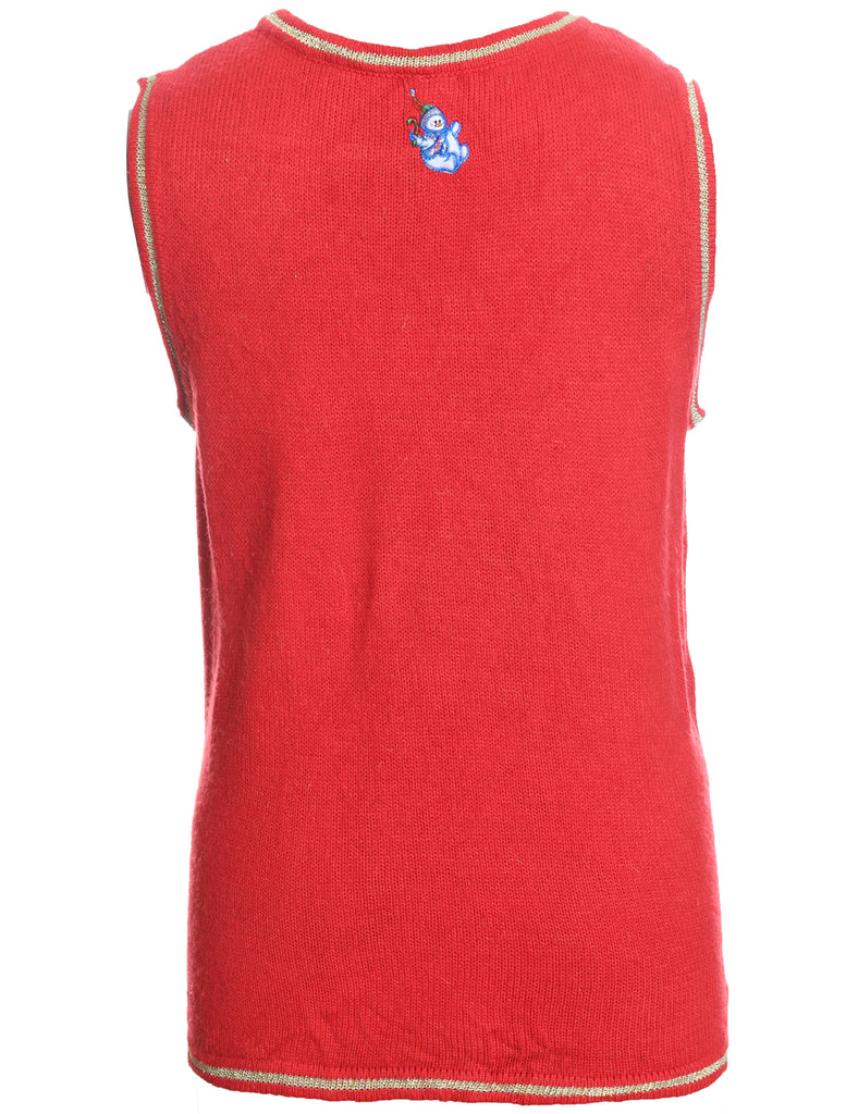 Snowman Christmas Sweater Vest - M