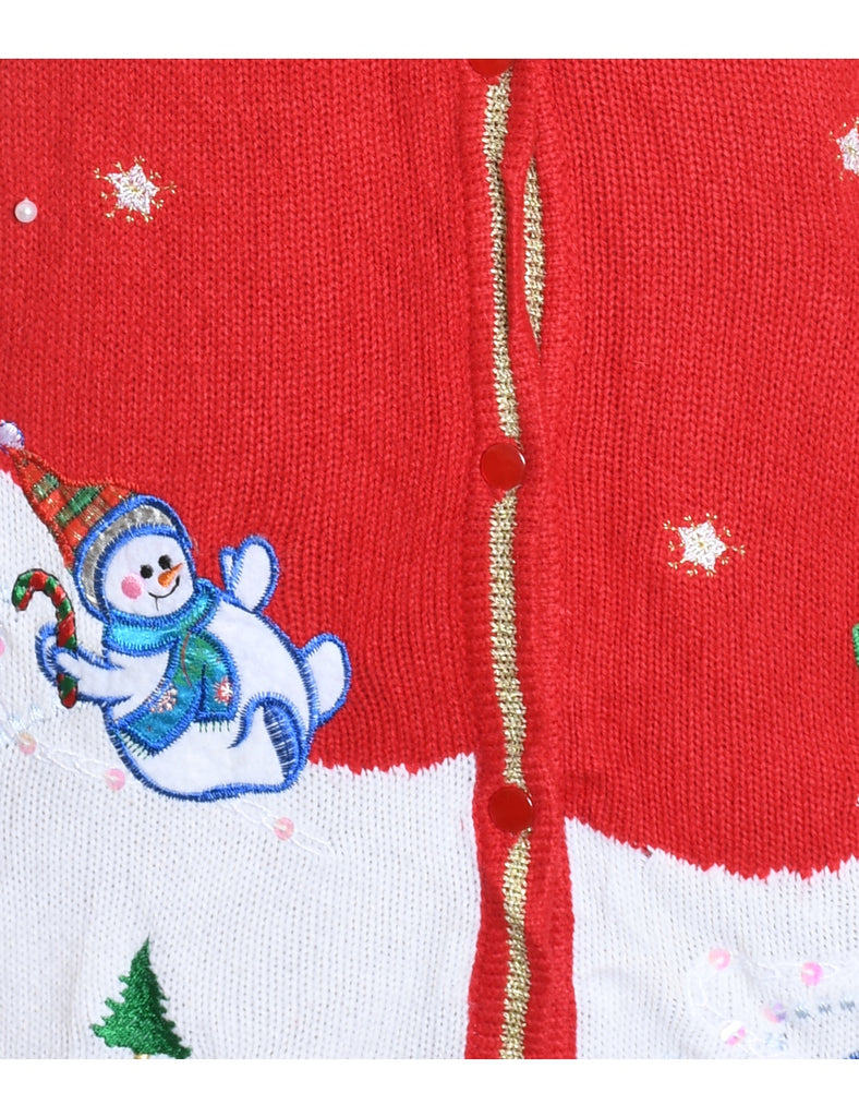 Snowman Christmas Sweater Vest - L
