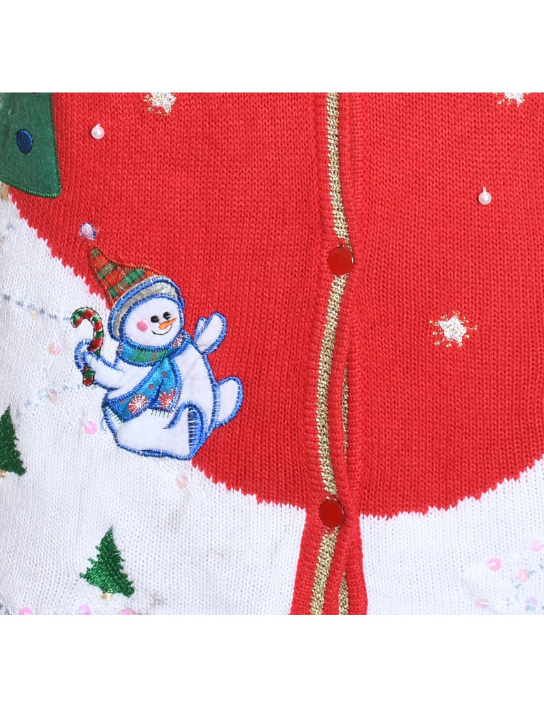 Snowman Christmas Sweater Vest - L