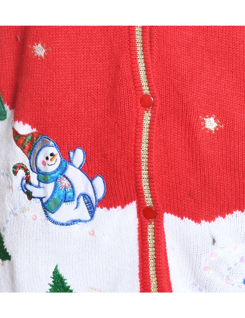 Snowman Christmas Sweater Vest - L