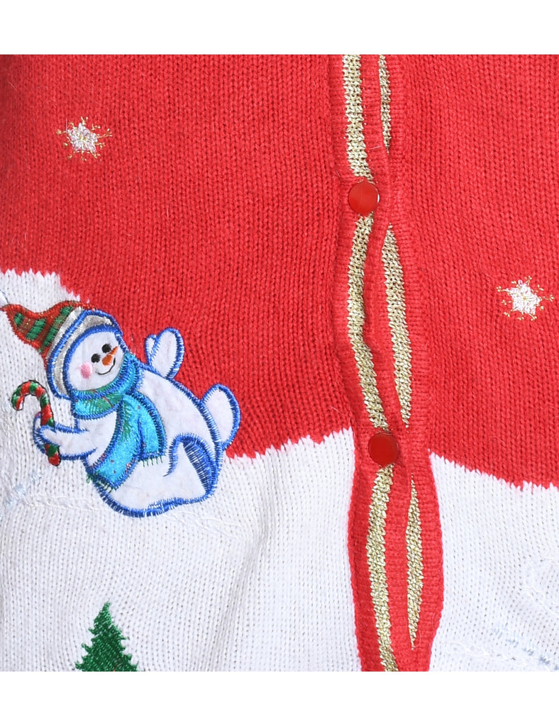 Snowman Christmas Sweater Vest - M