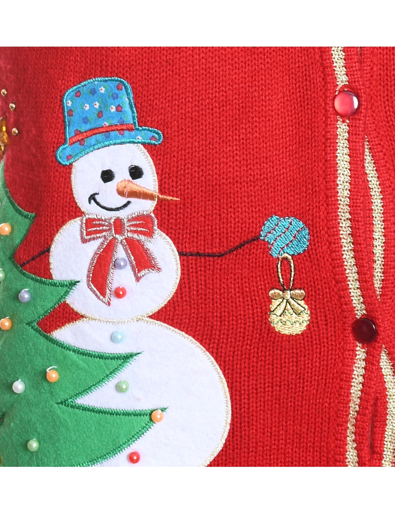 Snowman Christmas Sweater Vest - M