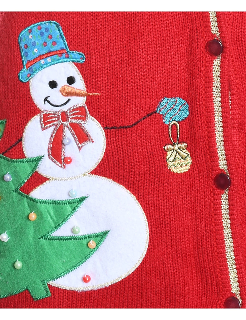Snowman Christmas Sweater Vest - M