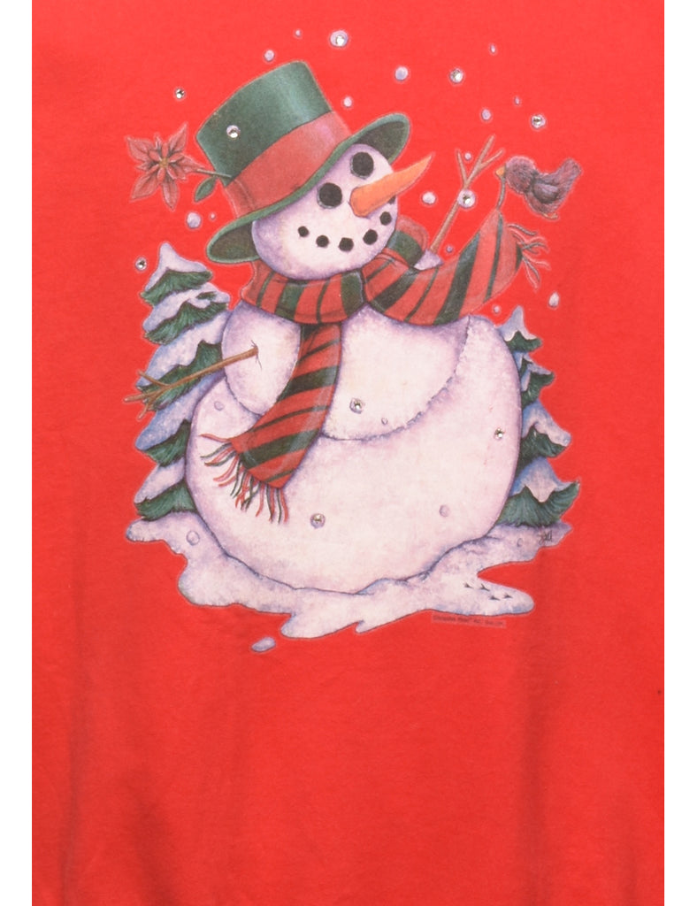 Snowman Christmas Sweatshirt - L