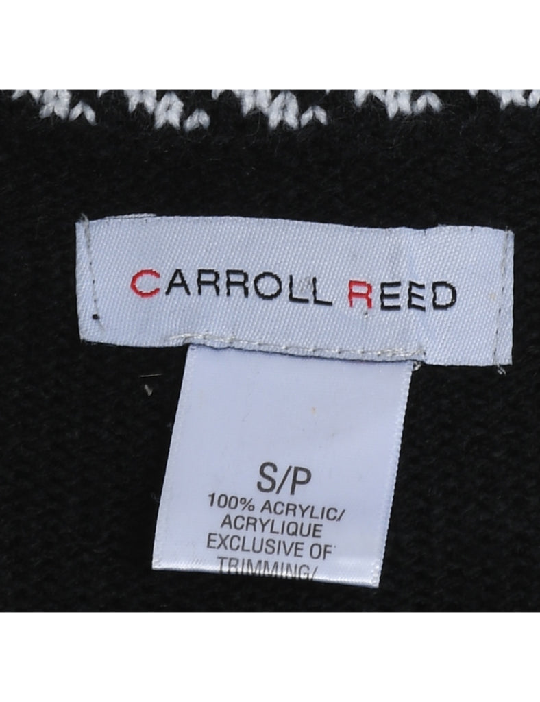 Snowman Design Black Christmas Jumper - S