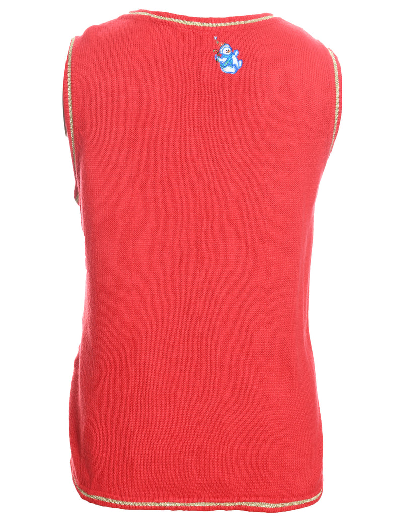 Snowman Design Knit Christmas Jumper - S