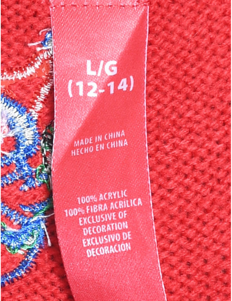 Snowman Design Knit Christmas Jumper - S