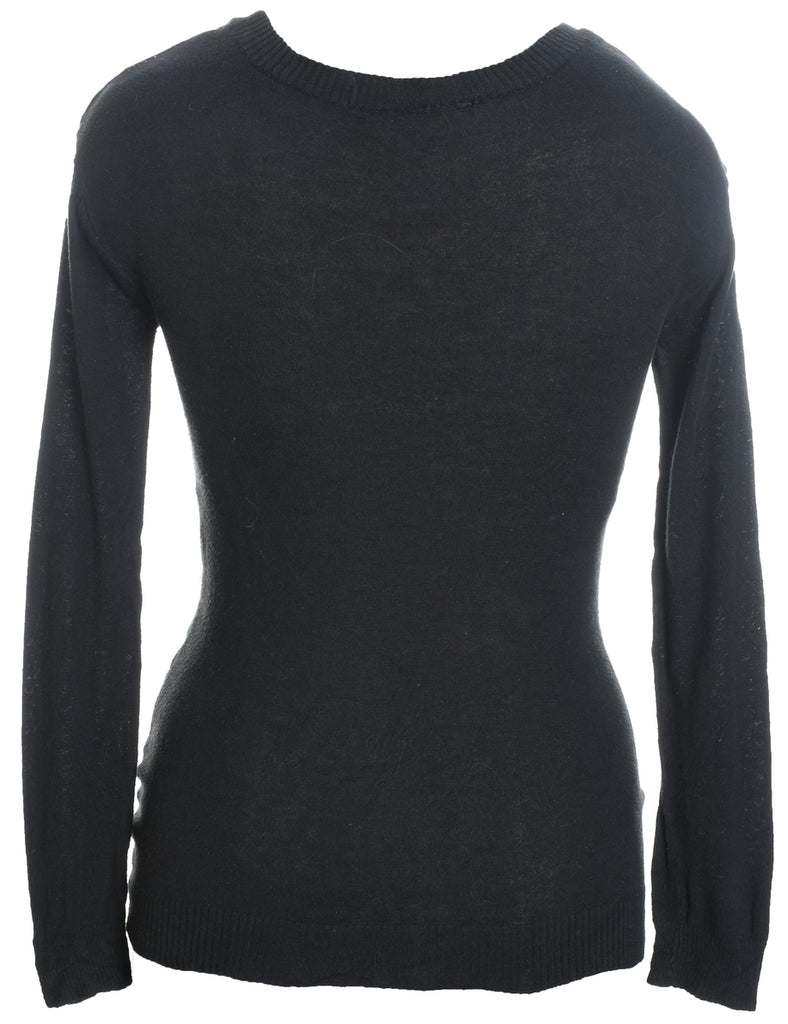 Snowman & Gingerbread Design Knit Christmas Jumper - S