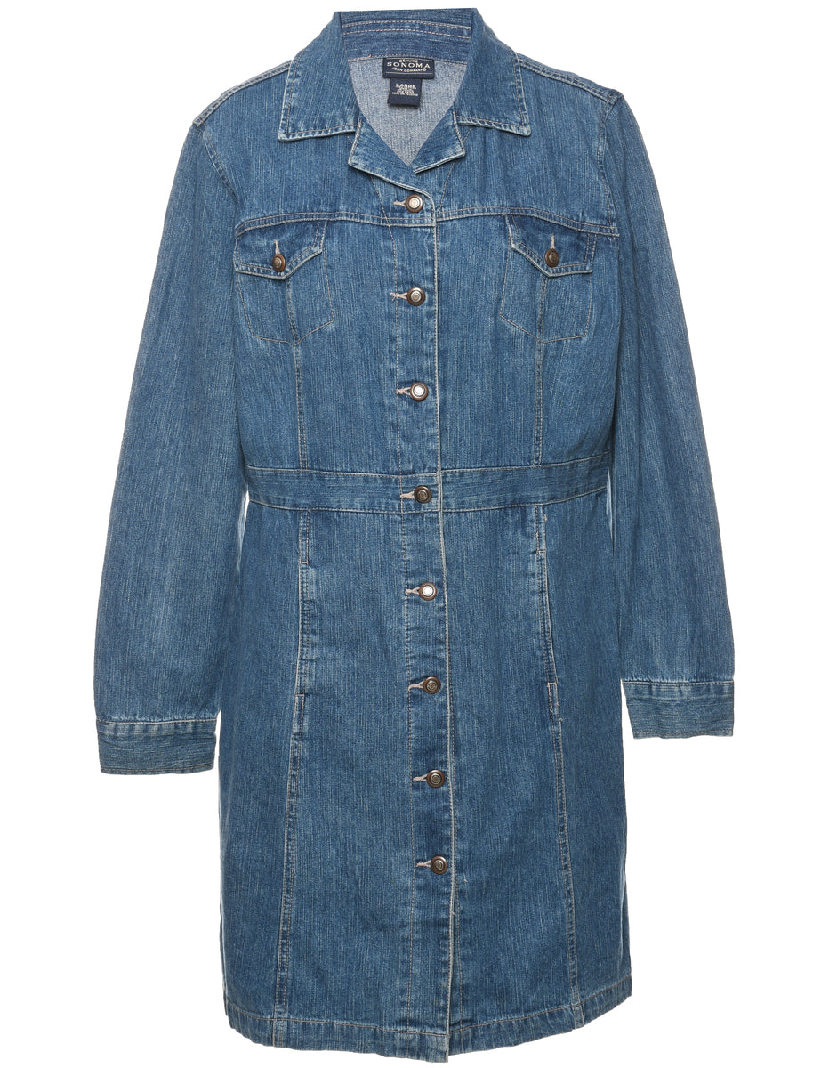 Women's Sonoma Sonoma Button Front Denim Dress Denim, L | Beyond Retro Women's Sonoma Sonoma Button Front Denim Dress Denim, L | Beyond Retro