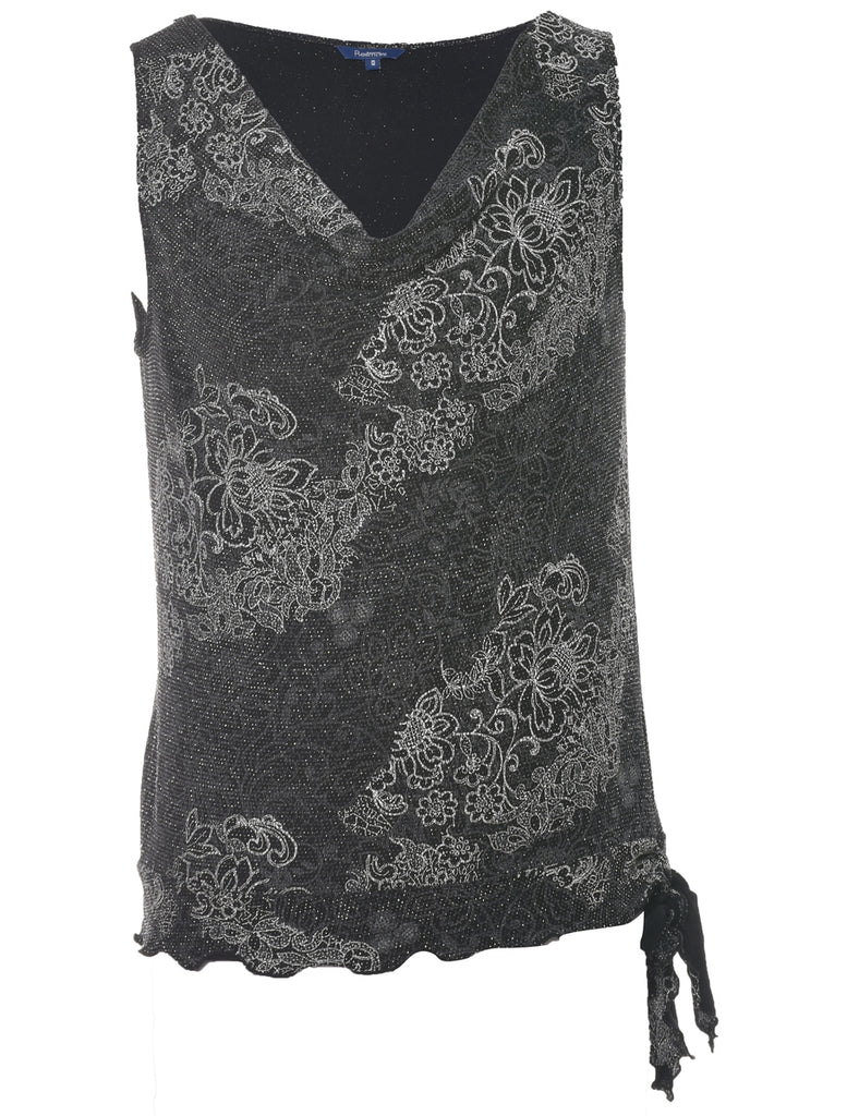 Sparkly Black Evening Top - M