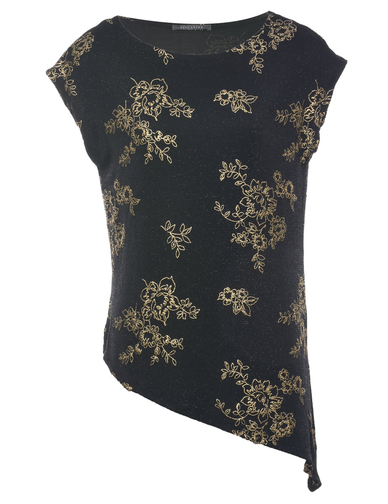 Sparkly Black Evening Top - M