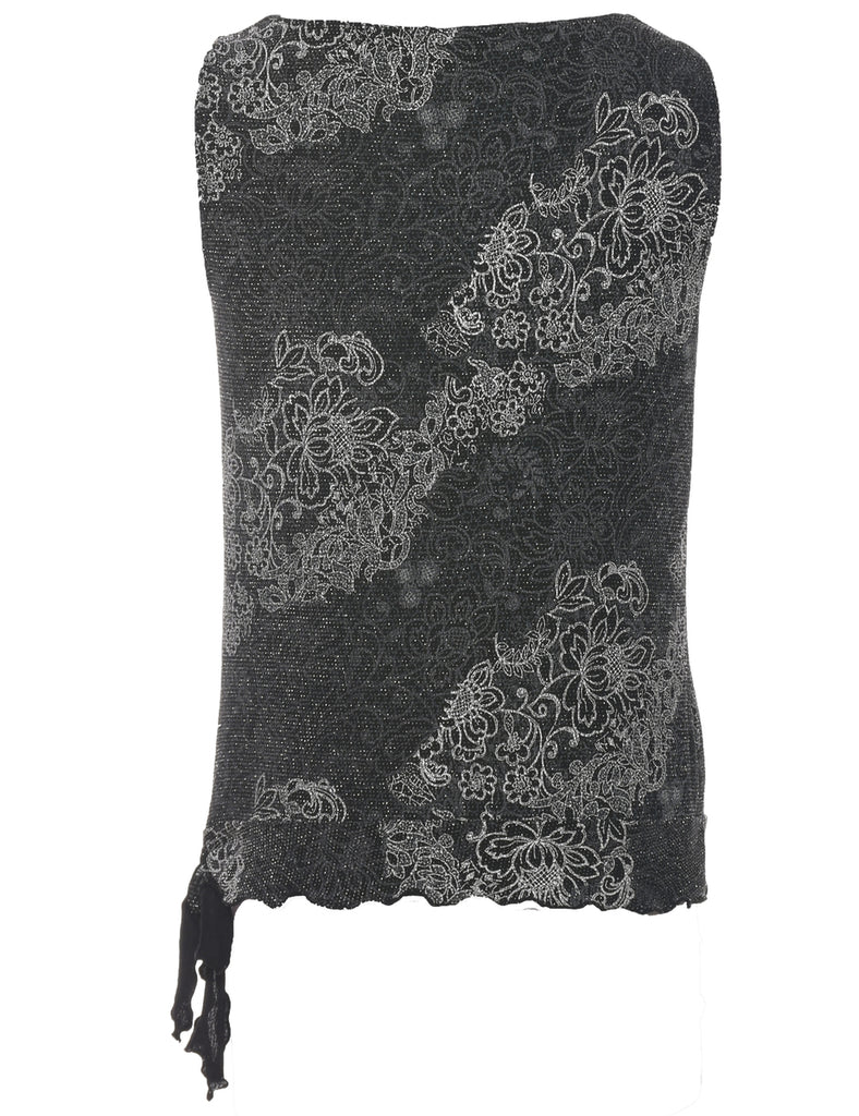 Sparkly Black Evening Top - M