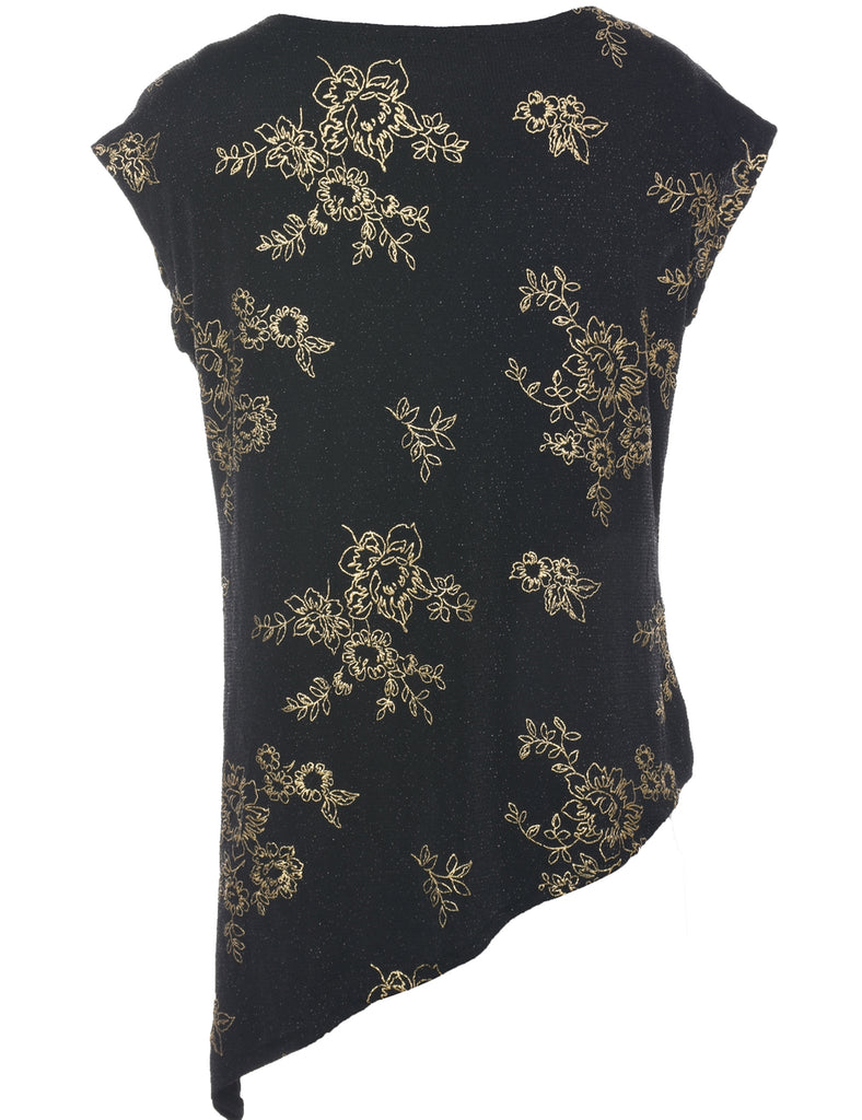 Sparkly Black Evening Top - M