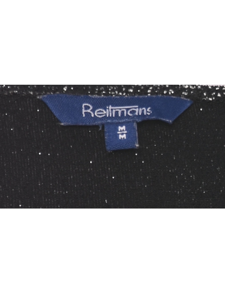 Sparkly Black Evening Top - M