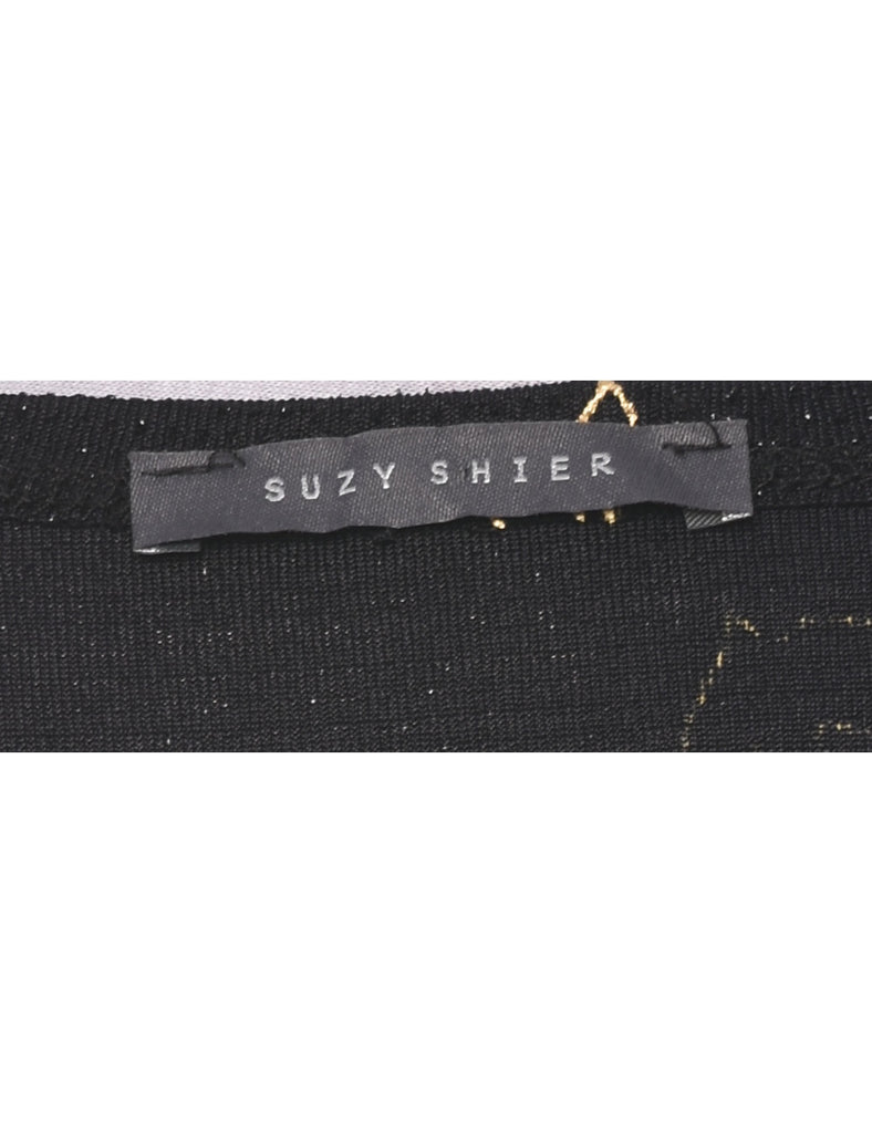 Sparkly Black Evening Top - M