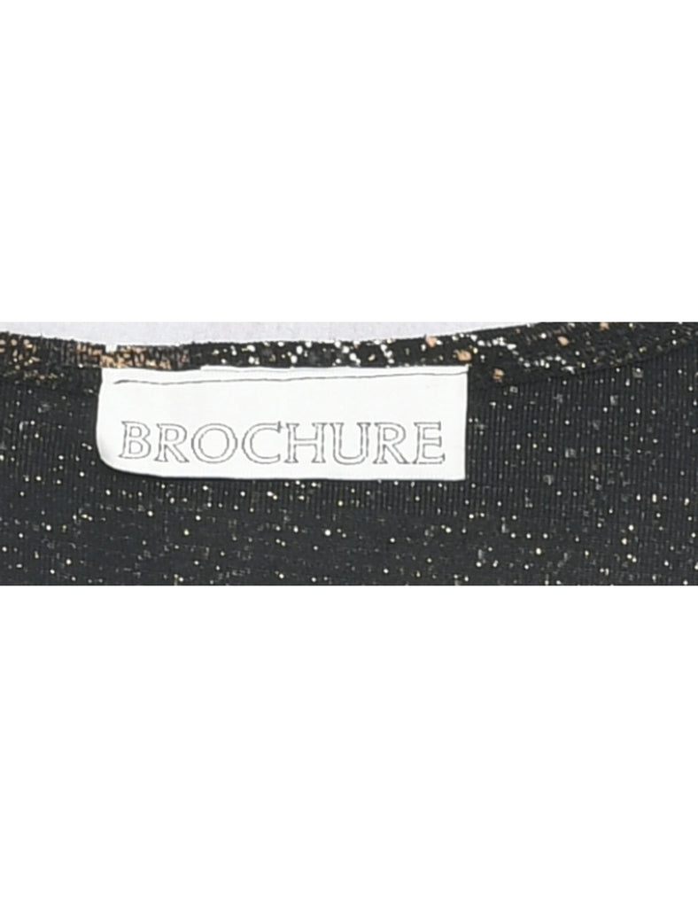 Sparkly Black Evening Top - L