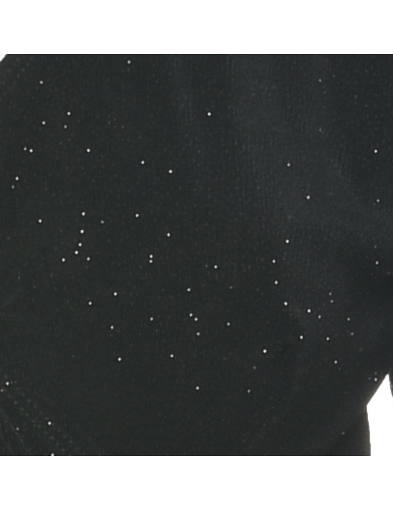 Sparkly Cropped Black Party Top - S
