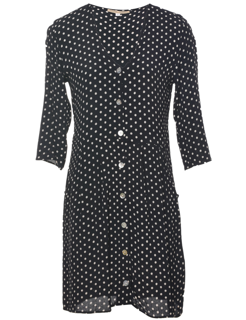 Spots Black Dress - S