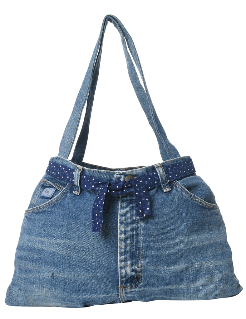 Stone Wash Denim Handbag - M