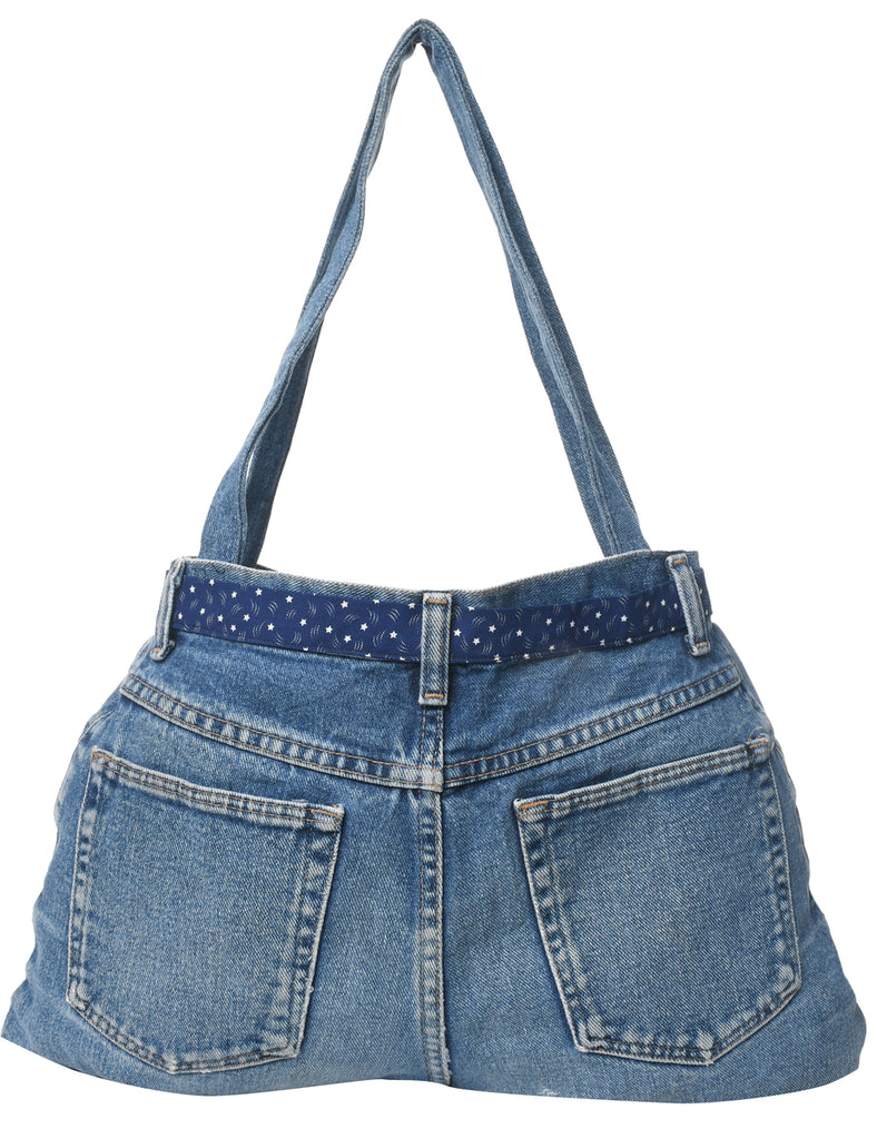 Stone Wash Denim Handbag - M