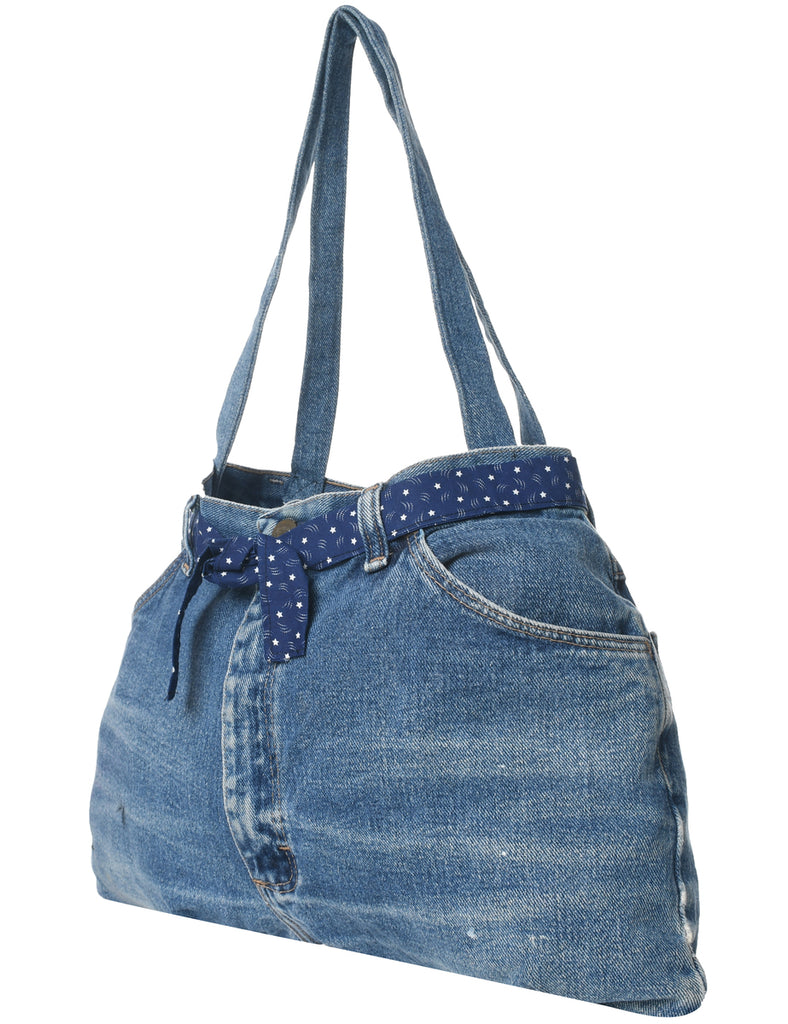Stone Wash Denim Handbag - M